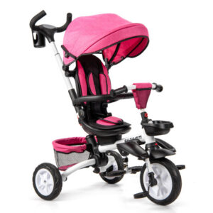 7-in-1 Detachable Baby Stroller with Canopy and Safety Harness-Pink - Color: Pink