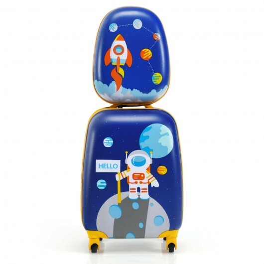 2 Pieces Kids Luggage Sets with Backpack and Suitcase for Travel - Color: Blue
