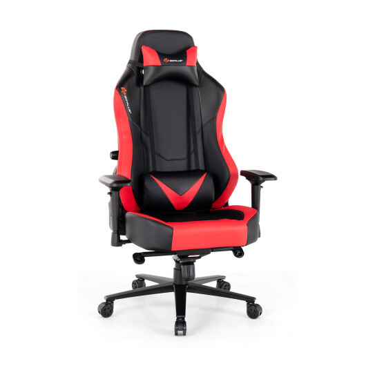 360?° Swivel Computer Chair with Casters for Office Bedroom-Red - Color: Red