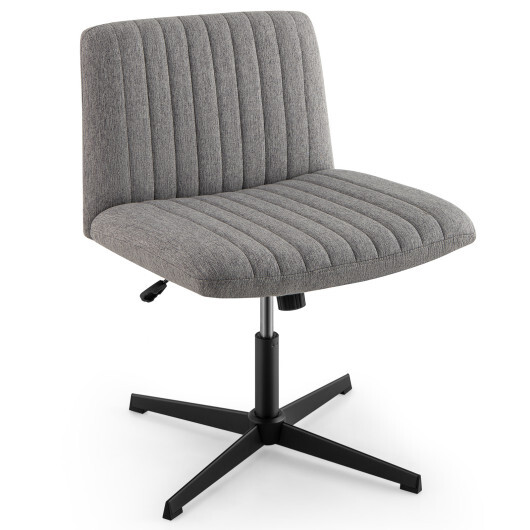 Criss Cross Legged Chair No Wheels 120?° Rocking Adjustable Height-Gray - Color: Gray