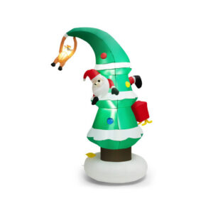 8 Feet Inflatable Christmas Tree with Santa Claus - Color: Multicolor