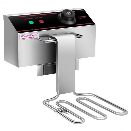3400W Dual Tank Electric Countertop Deep Fryer - Color: Silver - Image 4