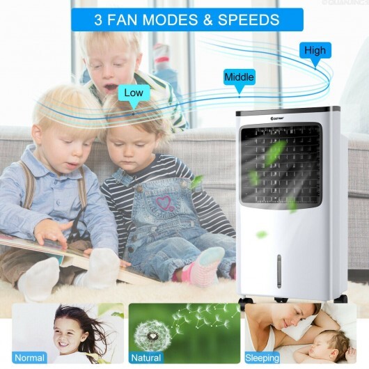 3-in-1 Portable Evaporative Air Conditioner Cooler with Remote Control - Color: White - Image 5