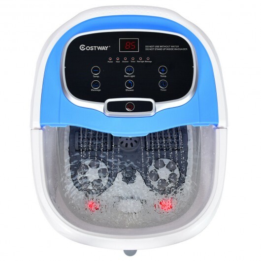 Portable All-In-One Heated Foot Bubble Spa Bath Motorized Massager-Blue - Color: Blue - Image 2