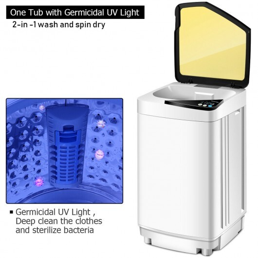 Full-automatic Washing Machine 7.7 lbs Washer / Spinner Germicidal-Yellow - Color: Yellow - Image 4