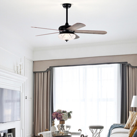 52 Inches Ceiling Fan with Remote Control-Oak - Color: Oak - Image 2