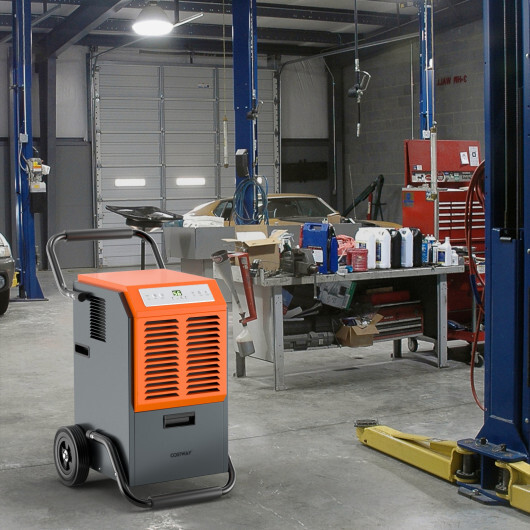 Portable Commercial Dehumidifier with Water Tank and Drainage Pipe-Gray - Color: Gray - Image 2