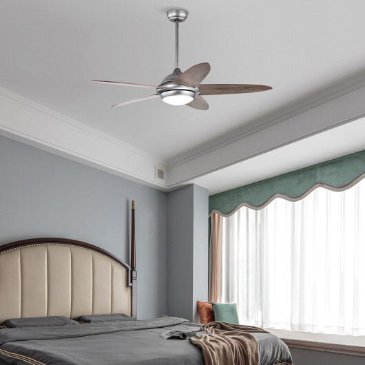 52 Inch Ceiling Fan with Lights and 3 Lighting Colors-Silver Gray - Color: Silver Gray - Image 2