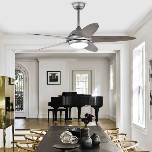 52 Inch Ceiling Fan with Lights and 3 Lighting Colors-Silver Gray - Color: Silver Gray - Image 5