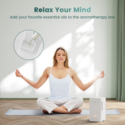 4L Ultrasonic Humidifier with Essential Oil Diffuser and 2 Mist Levels-White - Color: White - Image 2