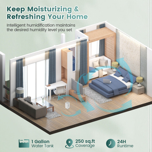 4L Ultrasonic Humidifier with Essential Oil Diffuser and 2 Mist Levels-White - Color: White - Image 5