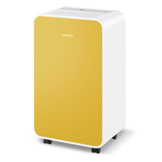32 Pints/Day Portable Quiet Dehumidifier for Rooms up to 2500 Sq. Ft-Yellow - Color: Yellow
