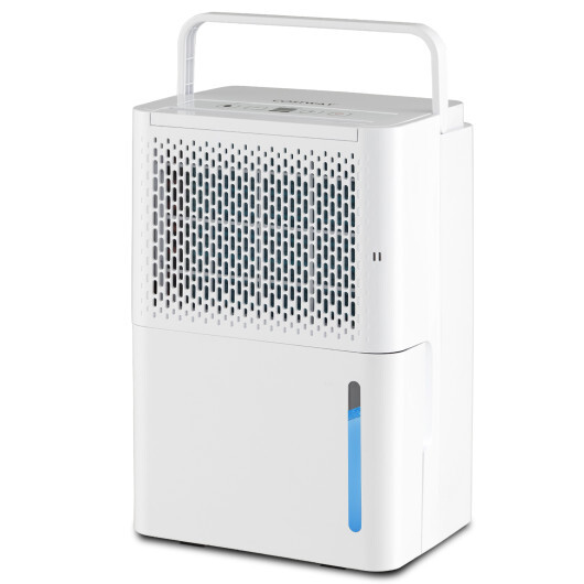 2000 Sq. Ft 32 Pint Dehumidifier with Continuous/Drying/Auto Mode-White - Color: White