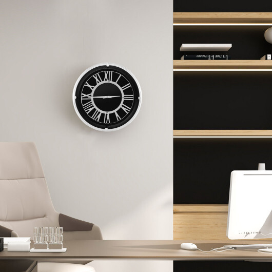 13.5/17.5 Inch Silent Wall Clock with Silver Frame-S - Color: Black - Size: S - Image 5