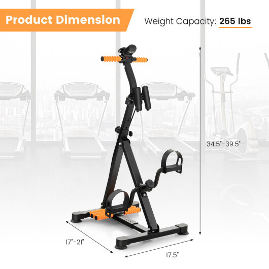 Adjustable LCD Pedal Exercise Bike with Massage-Yellow - Color: Yellow - Image 5