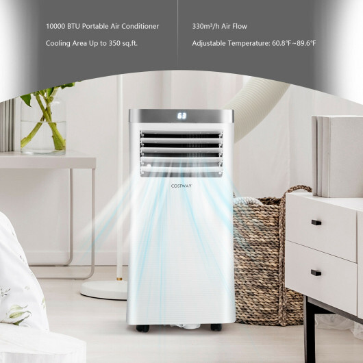10000BTU 3-in-1 Portable Air Conditioner with Remote Control-White - Color: White - Image 2