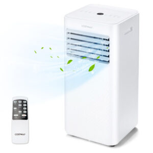 4-in-1 8000 BTU Air Conditioner with Cool Fan Dehumidifier and Sleep Mode-White - Color: White