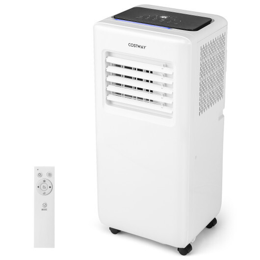 8000 BTU Portable Air Conditioner with Remote Control and LED Digital Display-White - Color: White - Image 2