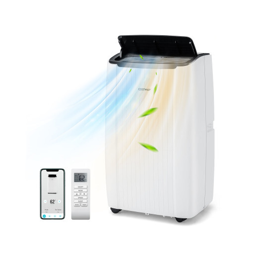 12000 BTU Portable Air Conditioner 4-in-1 Smart WiFi Enabled Home AC Unit with Heat - Color: White - Size: 12000 BTU