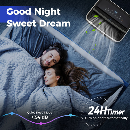 12000 BTU Portable Air Conditioner 4-in-1 Smart WiFi Enabled Home AC Unit with Heat - Color: White - Size: 12000 BTU - Image 2