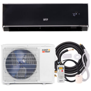 12000 BTU 22 SEER2 208-230V Wifi Enabled Mini Split Air Conditioner and Heater Black - Color: Black