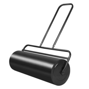 24 x 13 Inch Tow Lawn Roller Water Filled Metal Push Roller-Black - Color: Black