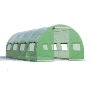 20 x 10 x 6.6 Feet Greenhouse with Windows and Doors for Outdoor-Green - Color: Green