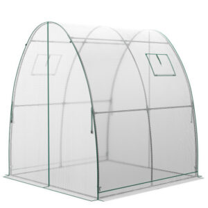 6 x 6 x 6.6 FT Outdoor Wall-in Tunnel Greenhouse-White - Color: White