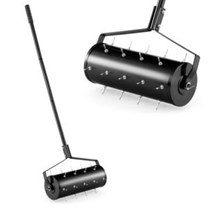 18/21 Inch Manual Lawn Aerator with Detachable Handle-18 inches - Color: Black - Size: 18 inches