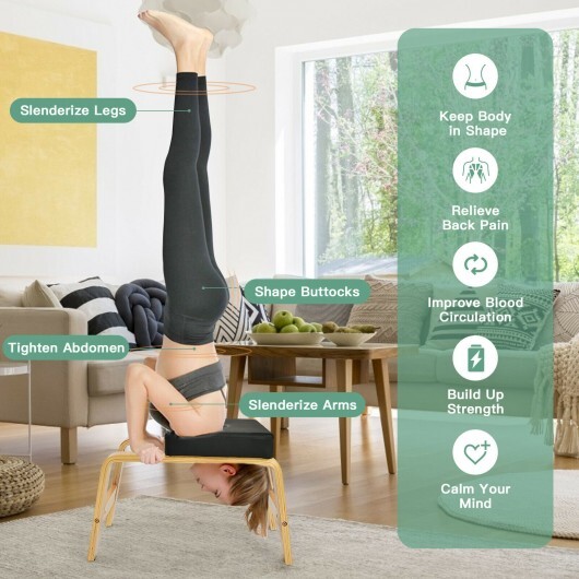 Yoga Headstand Bench for Workout Relieve and Fatigue Body Building-Black - Color: Black - Image 3