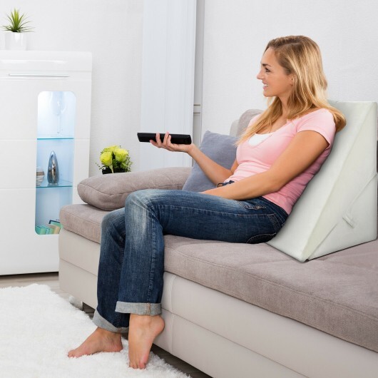 Adjustable Memory Foam Reading Sleep Back Support Pillow-White - Color: White - Image 2