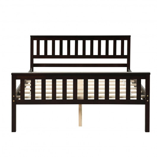 Full Size Wood Platform Bed with Headboard - Color: Espresso - Size: Full Size - Image 3