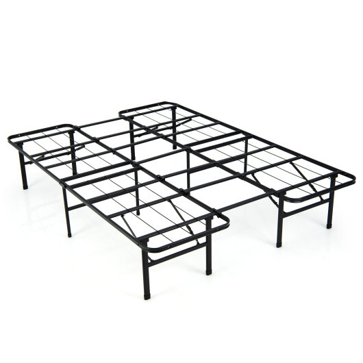 Full/King Size Folding Steel Platform Bed Frame for Kids and Adults-Full Size - Color: Black - Size: Full Size