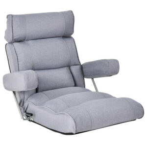Adjustable Folding Sofa Chair with 6 Position Stepless Back-Gray - Color: Gray