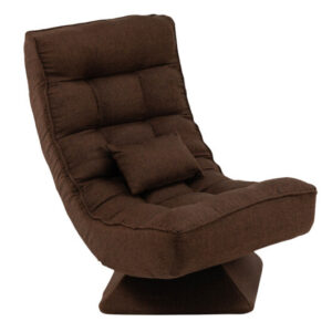 5-Level Adjustable 360?° Swivel Floor Chair with Massage Pillow-Brown - Color: Brown