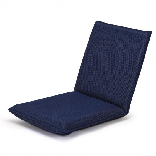 Adjustable 6 positions Folding Lazy Man Sofa Chair Floor Chair-Navy - Color: Navy - Image 3