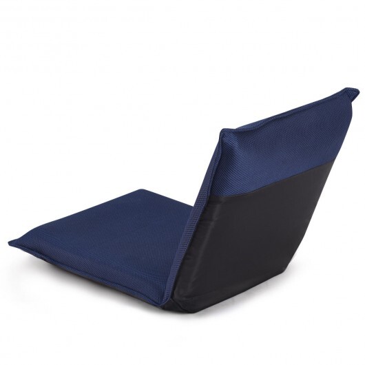 Adjustable 6 positions Folding Lazy Man Sofa Chair Floor Chair-Navy - Color: Navy - Image 6