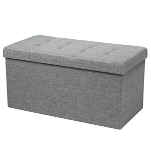 31.5 Inch Fabric Foldable Storage with Removable Storage Bin-Light Gray - Color: Light Gray