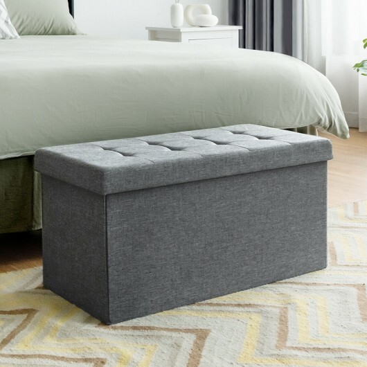 31.5 Inch Fabric Foldable Storage with Removable Storage Bin-Light Gray - Color: Light Gray - Image 4