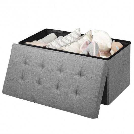 31.5 Inch Fabric Foldable Storage with Removable Storage Bin-Light Gray - Color: Light Gray - Image 5