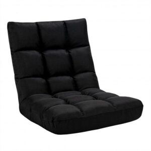 14-Position Adjustable Folding Lazy Gaming Sofa-Black - Color: Black