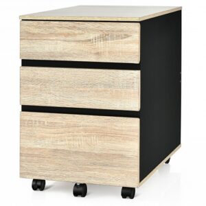 3-Drawer Mobile File Cabinet for Home Office - Color: White