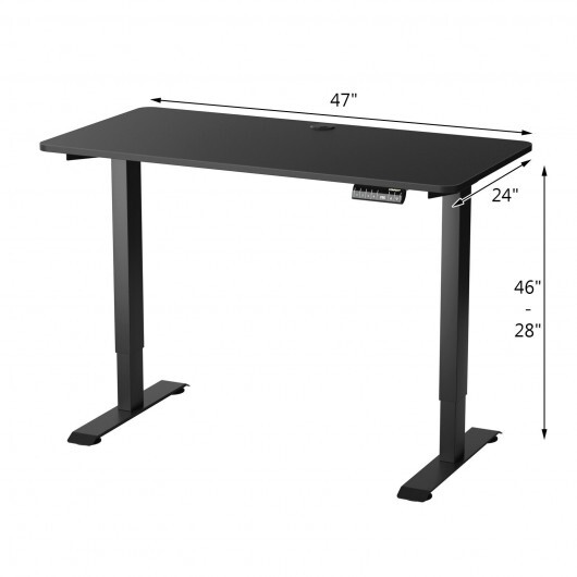 Electric Height Adjustable Standing Desk with Memory Controller-Black - Color: Black - Image 4