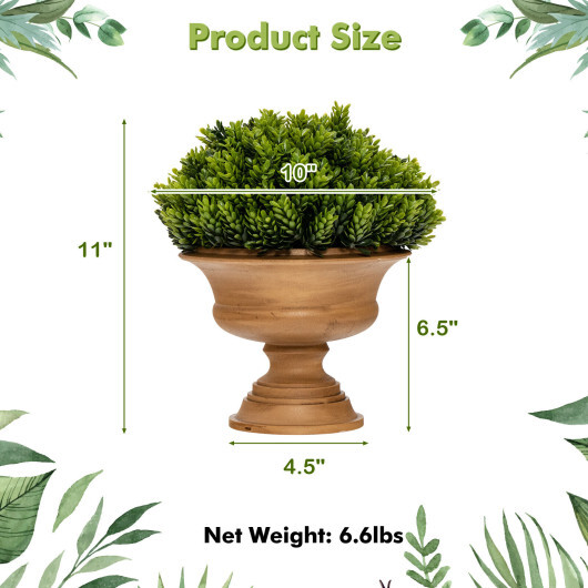 4 Pack Artificial Boxwood Topiary Trees - Color: Green - Image 4