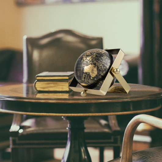 Geographic 6/ 8/ 10 Inch World Globe with Clear Printing and Square Frame-S - Color: Black - Size: S - Image 2