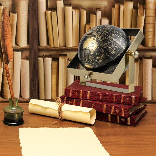 Geographic 6/ 8/ 10 Inch World Globe with Clear Printing and Square Frame-S - Color: Black - Size: S - Image 3