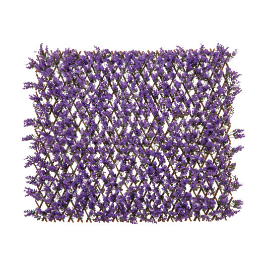 Decorative Faux Purple Eucalyptus Fencing Panel with Real Willow Frame for Balcony Patio - Color: Purple - Image 4