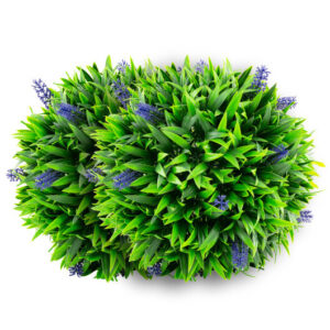2 Pieces Artificial Lavender Topiary Balls with Flowers - Color: Green