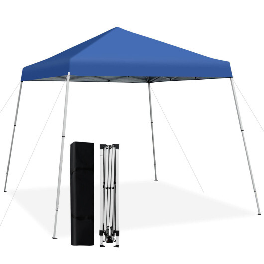 10 x 10 Feet Outdoor Instant Pop-up Canopy with Carrying Bag-Blue - Color: Blue