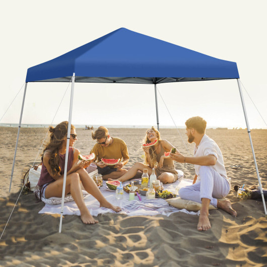 10 x 10 Feet Outdoor Instant Pop-up Canopy with Carrying Bag-Blue - Color: Blue - Image 2